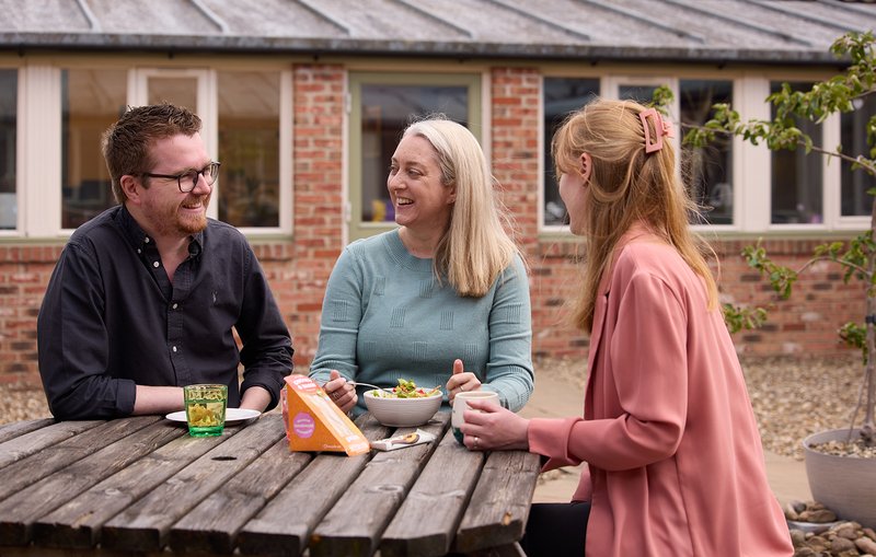 Change Accountants Team Eating Lunch Outdoors