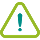 Icon showing a warning triangle and an exclamation mark